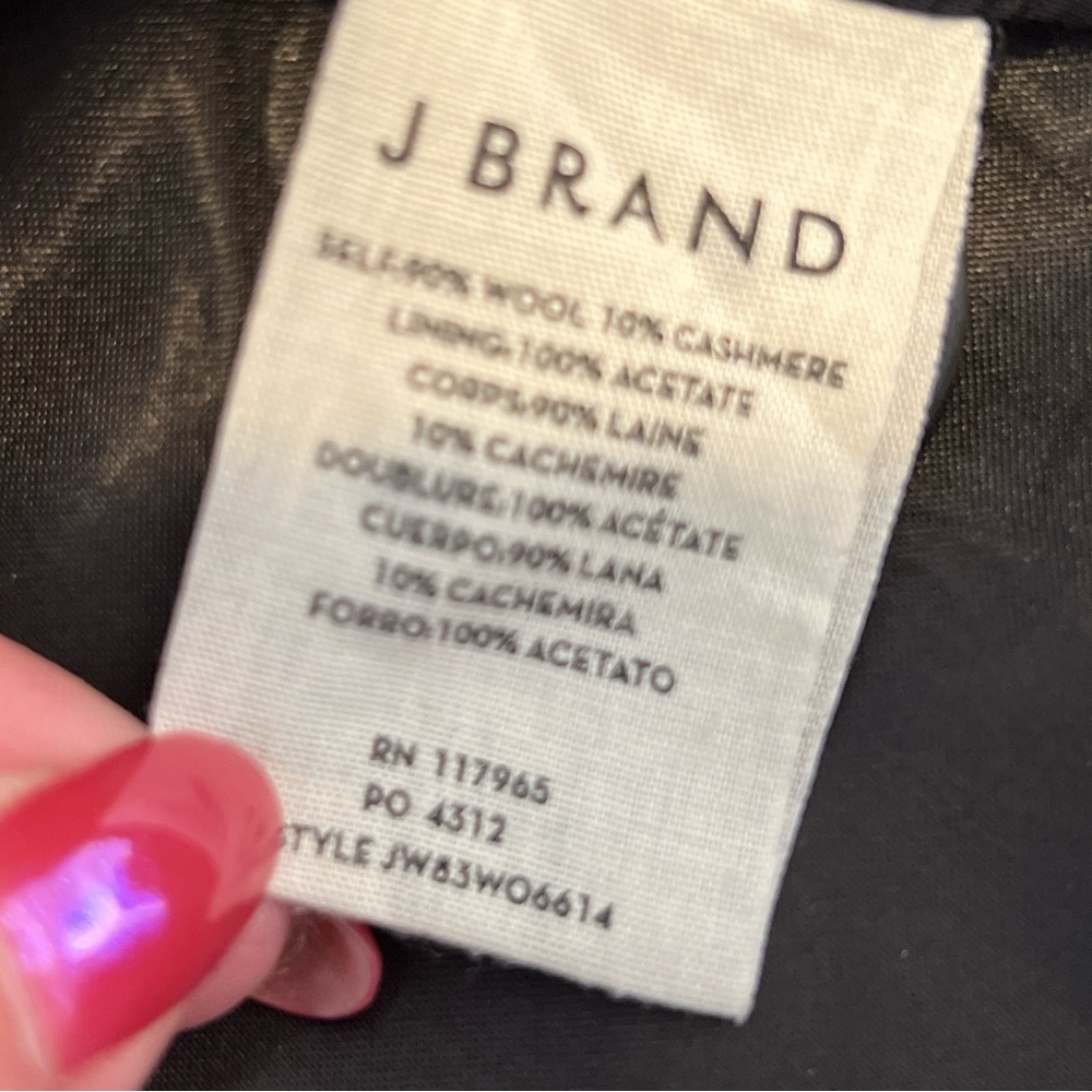 J Brand Wool/Cashmere Blend Classic Black Blazer Coat 2 - Picture 9 of 10